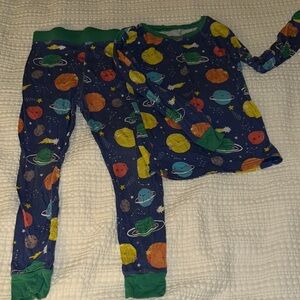 Little Sleepies Space Planet Pajama Set - Navy with Multicolor Planets